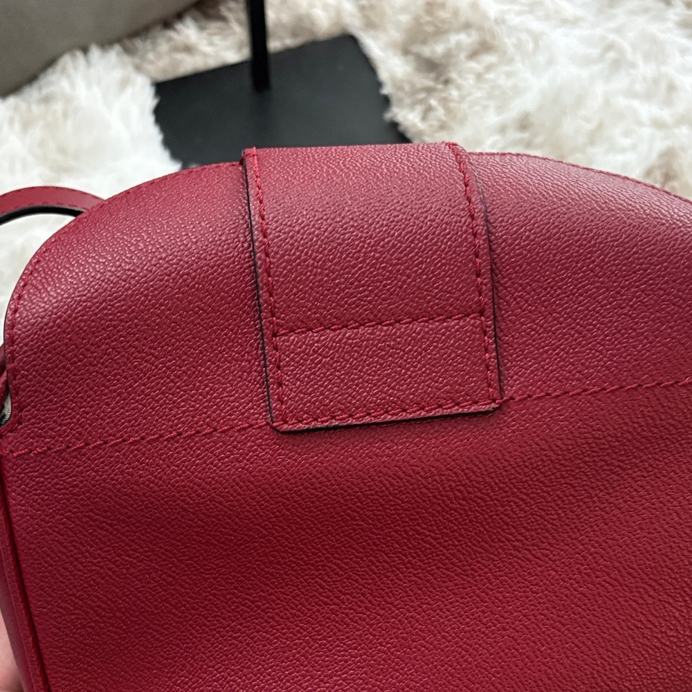 Burberry Burgundy Leather Crossbody with Gold Buckle - Picture 11 of 12